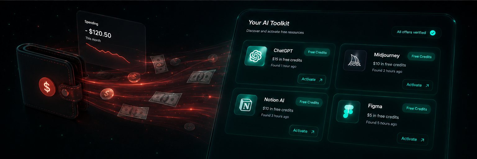 AI toolkit showing free credits that replace paid subscriptions